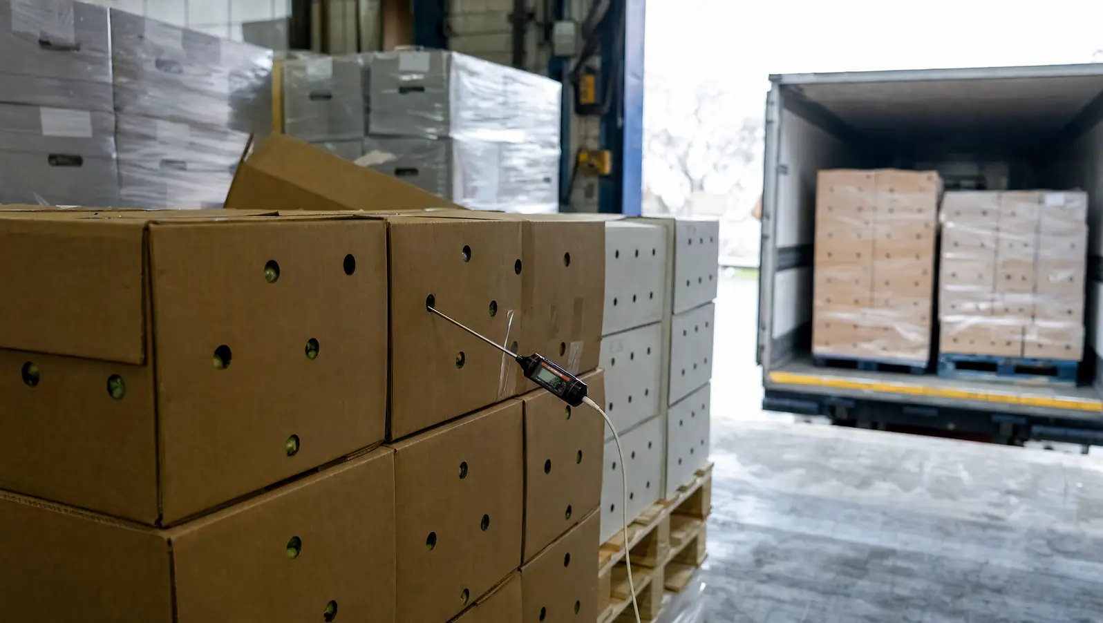 Pulp temperature checks before a reefer load departs